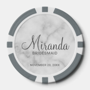 Modern Script Personalised Bridesmaid Poker Chips