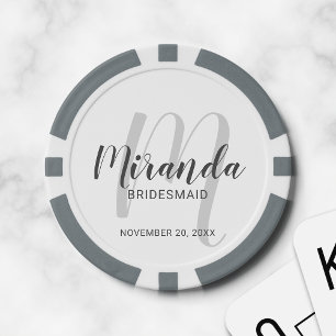 Modern Script Personalised Bridesmaid Poker Chips