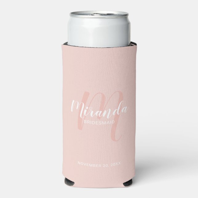 Modern Script Personalised Bridesmaid Seltzer Can Cooler (Seltzer Front)