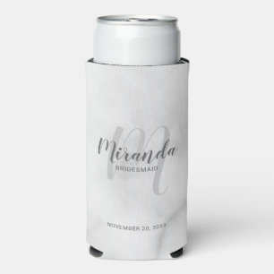Modern Script Personalised Bridesmaid Seltzer Can Cooler