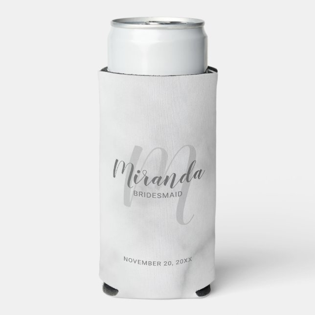 Modern Script Personalised Bridesmaid Seltzer Can Cooler (Seltzer Front)