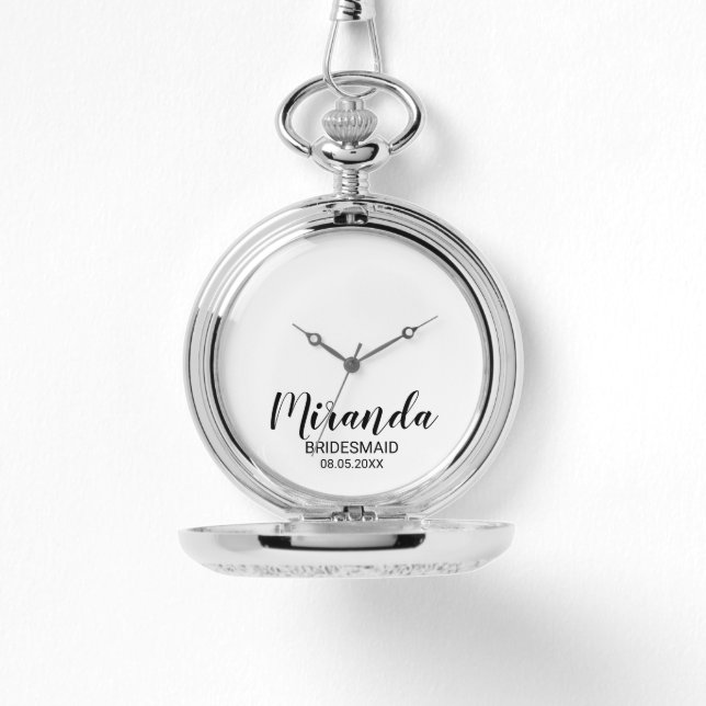 Modern Script Personalised Bridesmaid Watch (Front)
