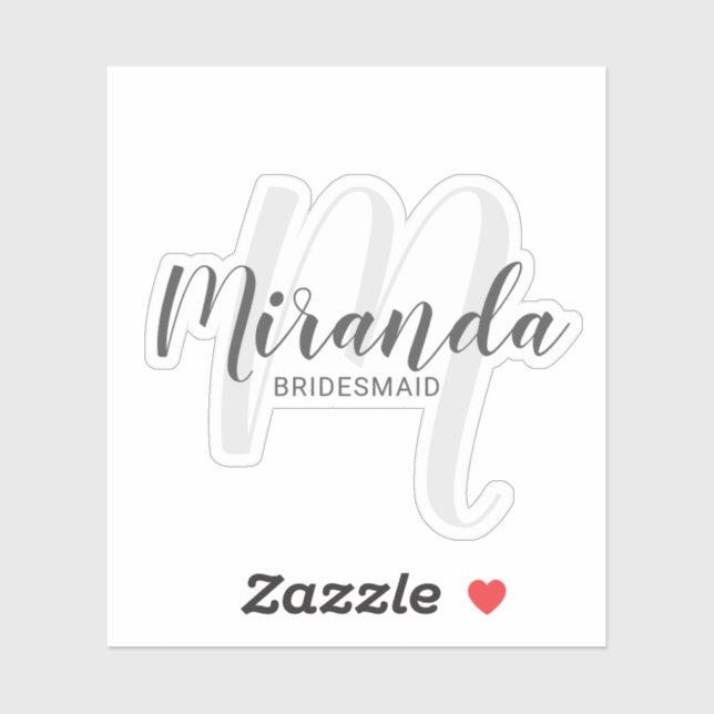 Modern Script Personalised Bridesmaids (Sheet)