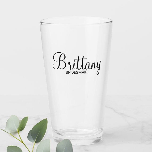 Modern Script Personalised Bridesmaids Glass (Creator Uploaded)
