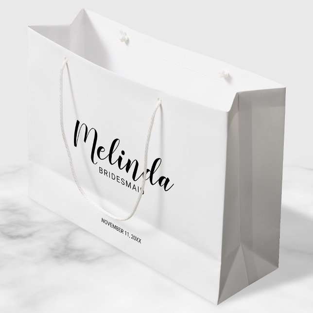 Modern Script Personalised Bridesmaids Large Gift Bag (Creator Uploaded)