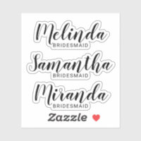 Modern Script Personalised Bridesmaid's Name