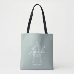 Modern Script Personalised Bridesmaid's Name Tote Bag