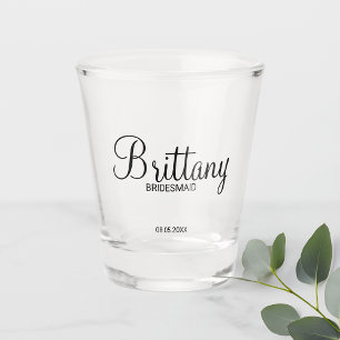 Modern Script Personalised Bridesmaids Shot Glass