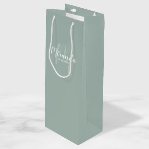 Modern Script Personalised Bridesmaids Wine Gift Bag