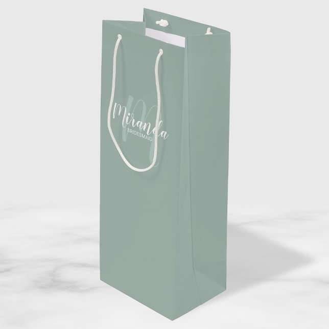Modern Script Personalised Bridesmaids Wine Gift Bag (Creator Uploaded)