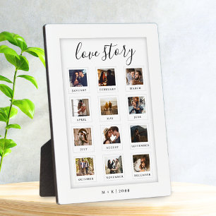 Modern Script Personalised Couple Love Story Photo Plaque