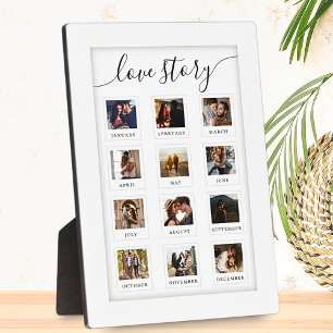 Modern Script Personalised Couple Love Story Photo Plaque