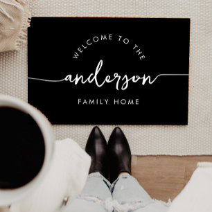Modern Script Personalised Family Name Doormat