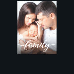 Modern Script Personalised Family Photo Canvas<br><div class="desc">Immortalise your cherished family moments with our customisable stretched canvas, featuring a modern "Family" script type white overlay. This elegant canvas is not just a piece of art; it's a keepsake that beautifully captures the essence of your family's love and togetherness. Personalise this canvas with your favourite family photo, turning...</div>