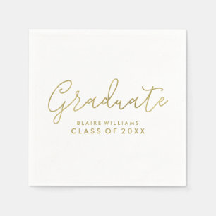 Modern Script Personalised Graduation Napkin