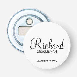 Modern Script Personalised Groomsman Bottle Opener