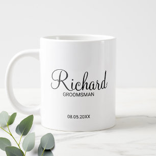 Modern Script Personalised Groomsman Coffee Mug