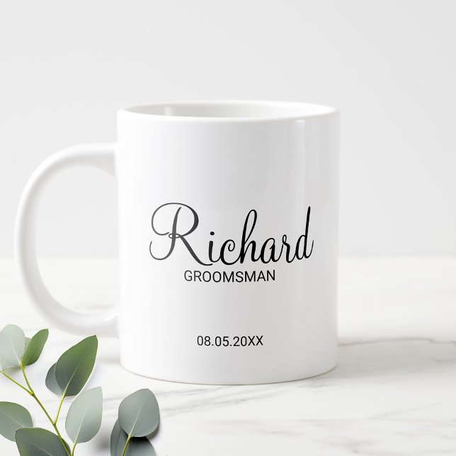 Modern Script Personalised Groomsman Coffee Mug (Creator Uploaded)