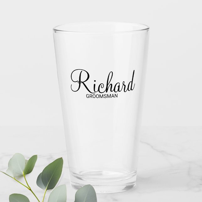 Modern Script Personalised Groomsman Glass (Creator Uploaded)
