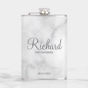 Modern Script Personalised Groomsman Hip Flask
