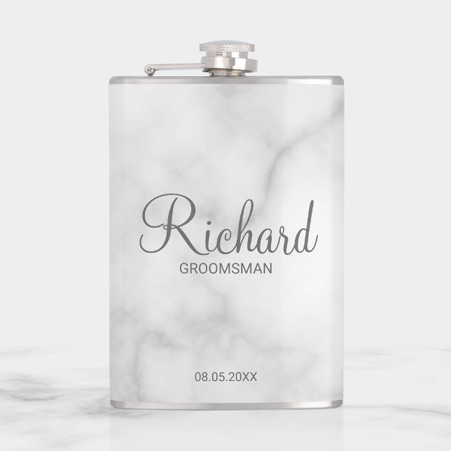 Modern Script Personalised Groomsman Hip Flask (Creator Uploaded)
