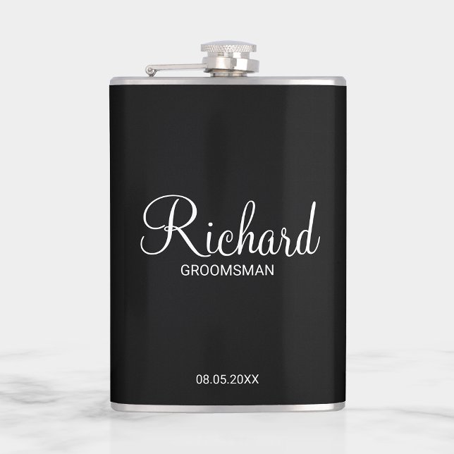 Modern Script Personalised Groomsman Hip Flask (Creator Uploaded)