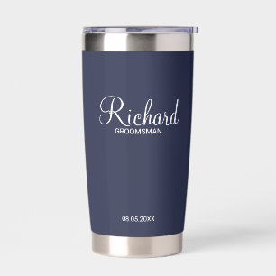 Modern Script Personalised Groomsman Insulated Tumbler