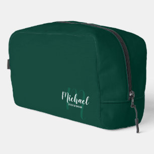 Modern Script Personalised Groomsman Monogram Name Dopp Kit