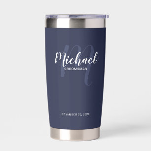 Modern Script Personalised Groomsman Name Insulated Tumbler
