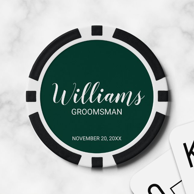 Modern Script Personalised Groomsman Poker Chips (Creator Uploaded)