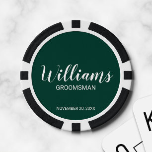 Modern Script Personalised Groomsman Poker Chips