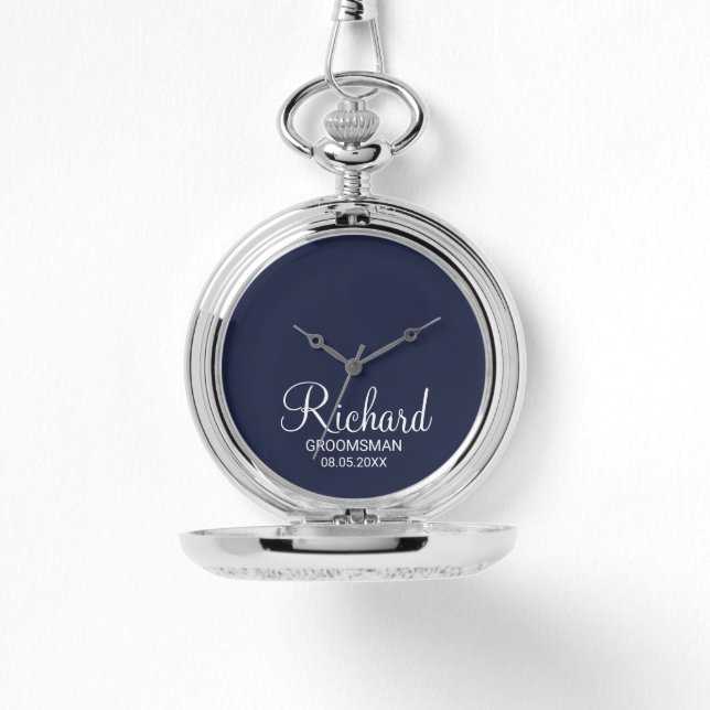 Modern Script Personalised Groomsman Watch (Front)