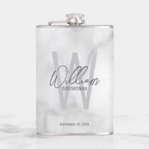 Modern Script Personalised Groomsman's Name Hip Flask