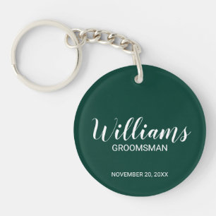 Modern Script Personalised Groomsman's Name Key Ring