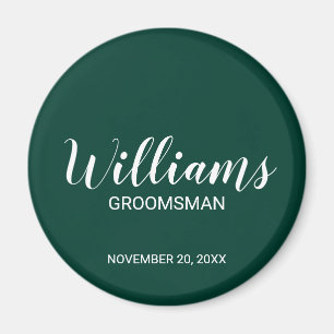 Modern Script Personalised Groomsman's Name Magnet