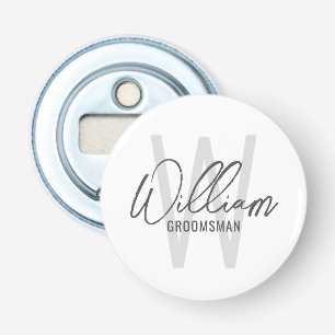 Modern Script Personalised Groomsmen Bottle Opener