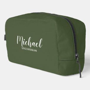 Modern Script Personalised Groomsmen Dopp Kit