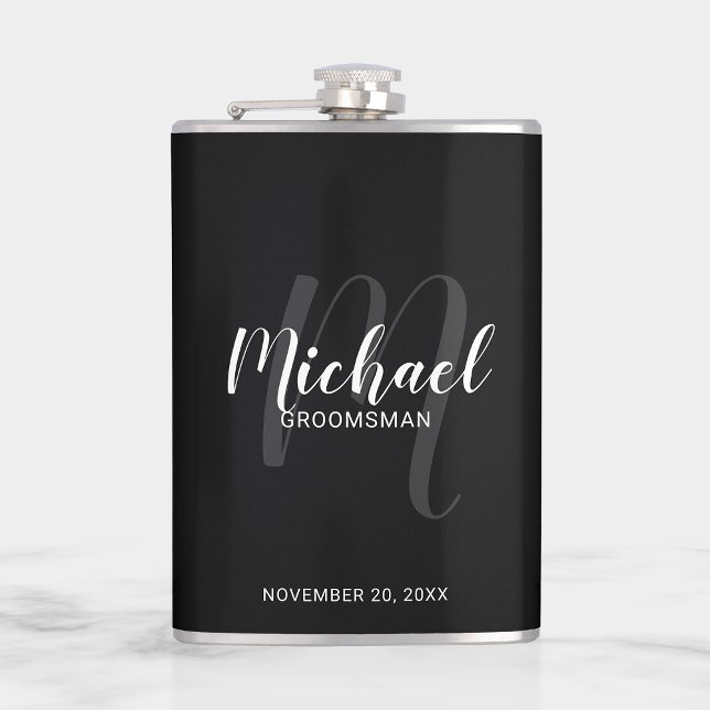 Modern Script Personalised Groomsmen Flask (Creator Uploaded)