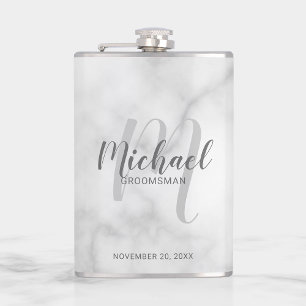 Modern Script Personalised Groomsmen Flask