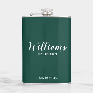 Modern Script Personalised Groomsmen Hip Flask