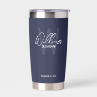 Modern Script Personalised Groomsmen Insulated Tum