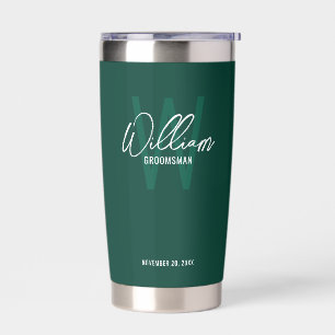 Modern Script Personalised Groomsmen Insulated Tumbler