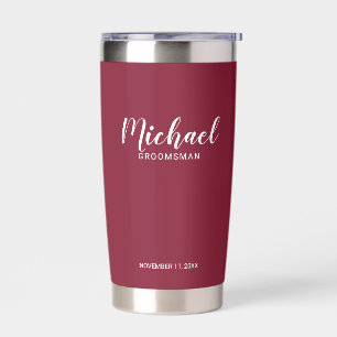 Modern Script Personalised Groomsmen Insulated Tumbler