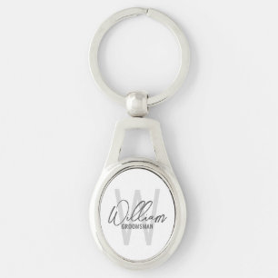 Modern Script Personalised Groomsmen Key Ring