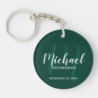 Modern Script Personalised Groomsmen Monogram&Name
