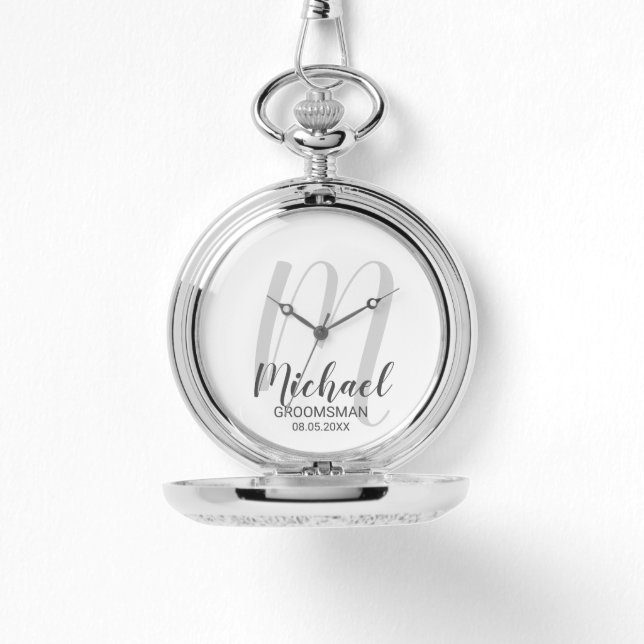 Modern Script Personalised Groomsmen Watch (Front)