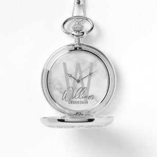 Modern Script Personalised Groomsmen Watch