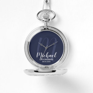 Modern Script Personalised Groomsmen Watch