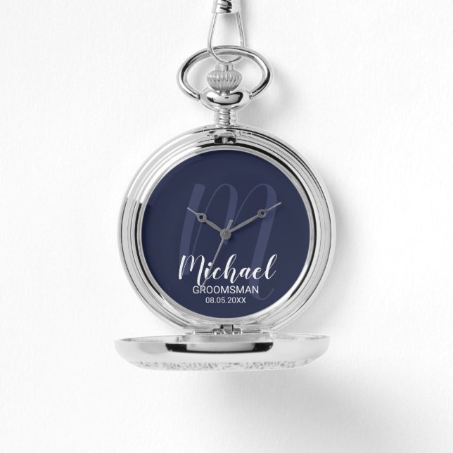 Modern Script Personalised Groomsmen Watch (Front)