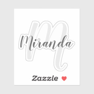 Modern Script Personalised Monogram and Name